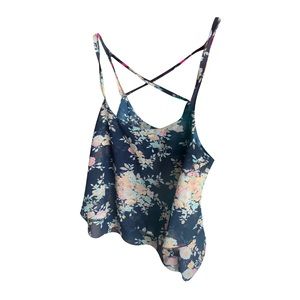 Blue floral tank top